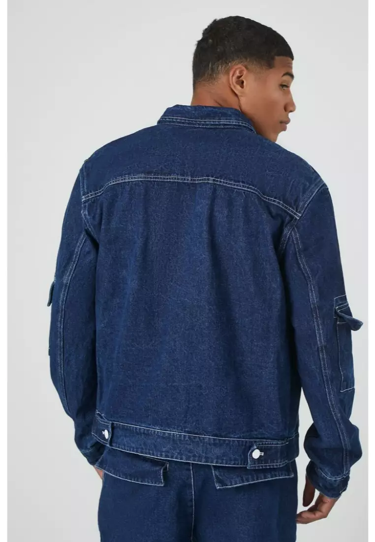 Forever 21 reversible denim jacket discount