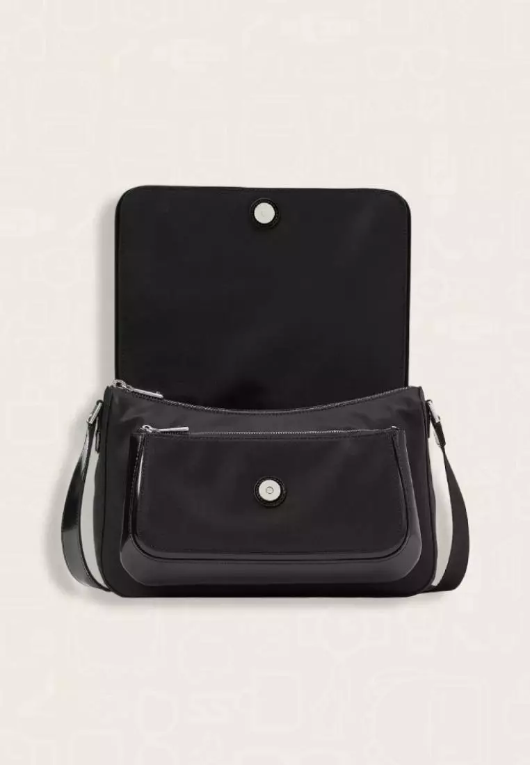 Kate Spade Sam Icon KSNYL Nylon Medium Messenger Bag Black