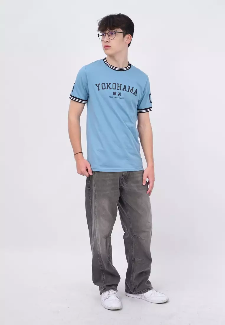 Ryusei Kaos Pria Yokohama Smoke Blue