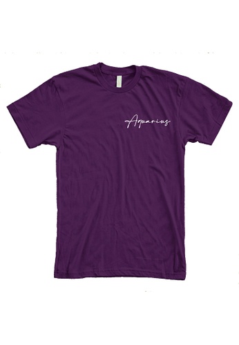 MRL Prints purple Zodiac Sign Aquarius Pocket T-Shirt 374B5AA7C457D8GS_1