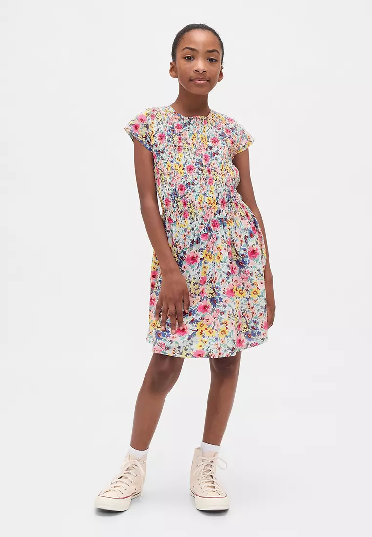 Kids Smocked Floral Dress