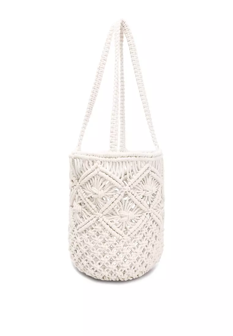 White clearance crochet handbag