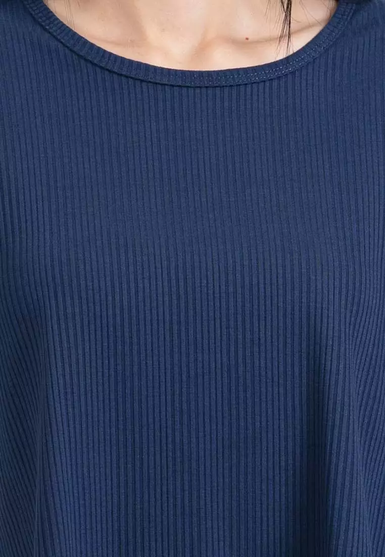Forest Ladies Ribbed Crop Top Women Crop T-Shirt | 822343-30DkBlue