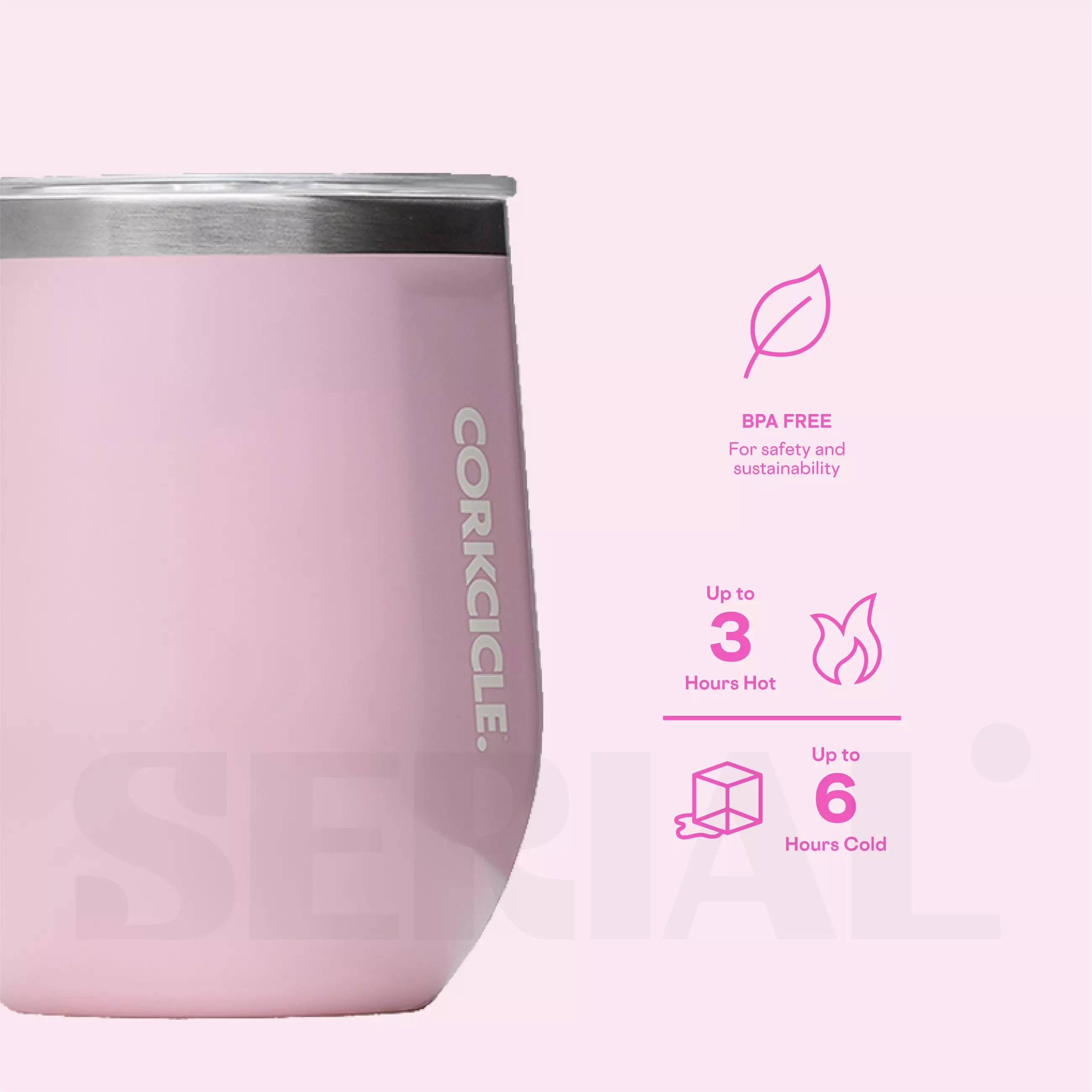CORKCICLE® Stemless 12oz - Classic Rose Quartz