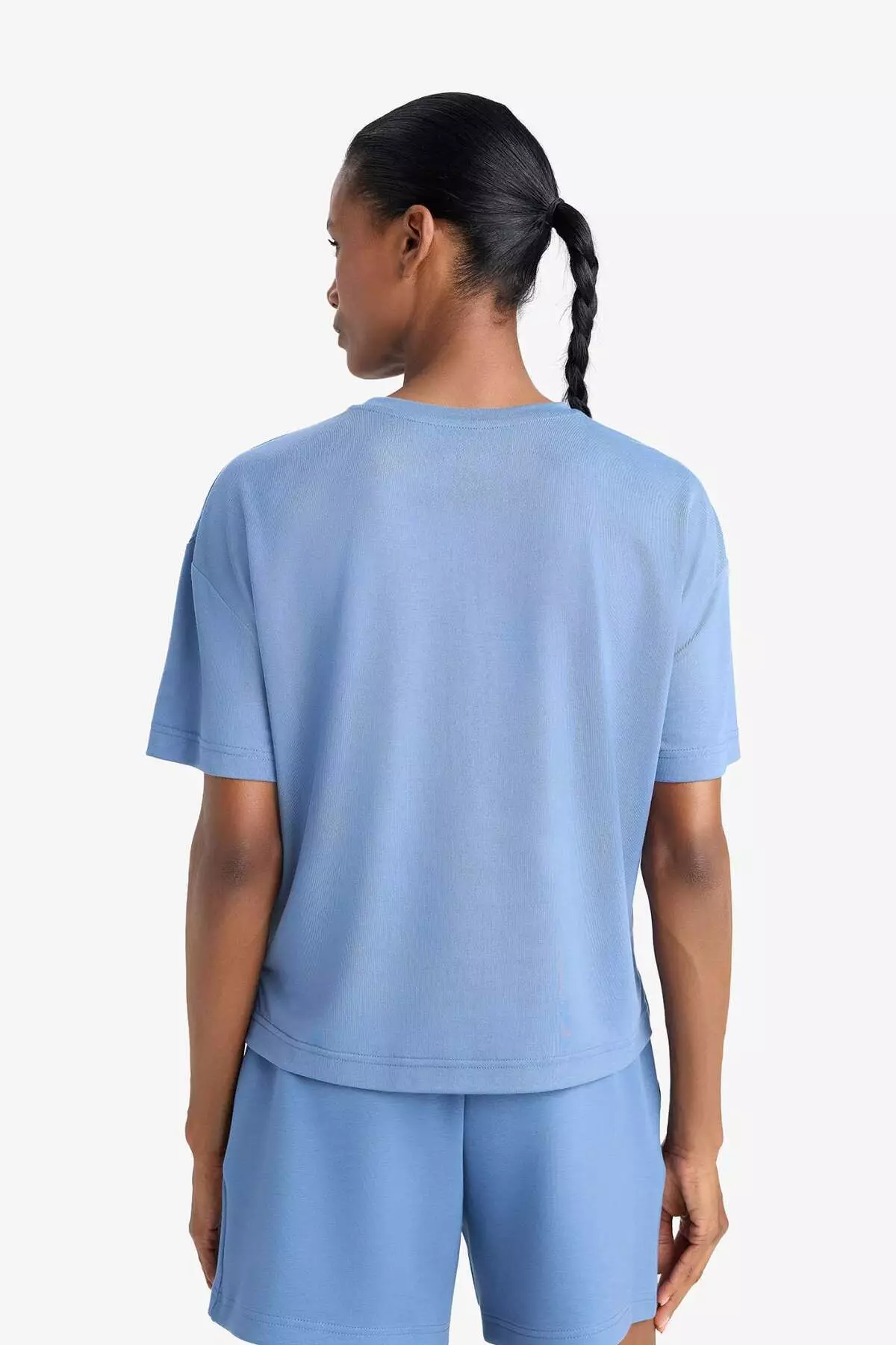 Defactofit Oversize Wide Fit Crew Neck Modal Short Sleeve T-Shirt E2932Ax25Sm