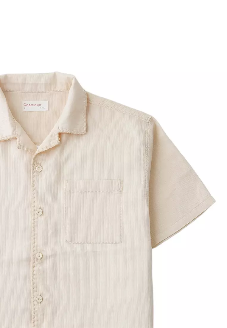 Desmond Panama Shirt with Embroidere d Stripes