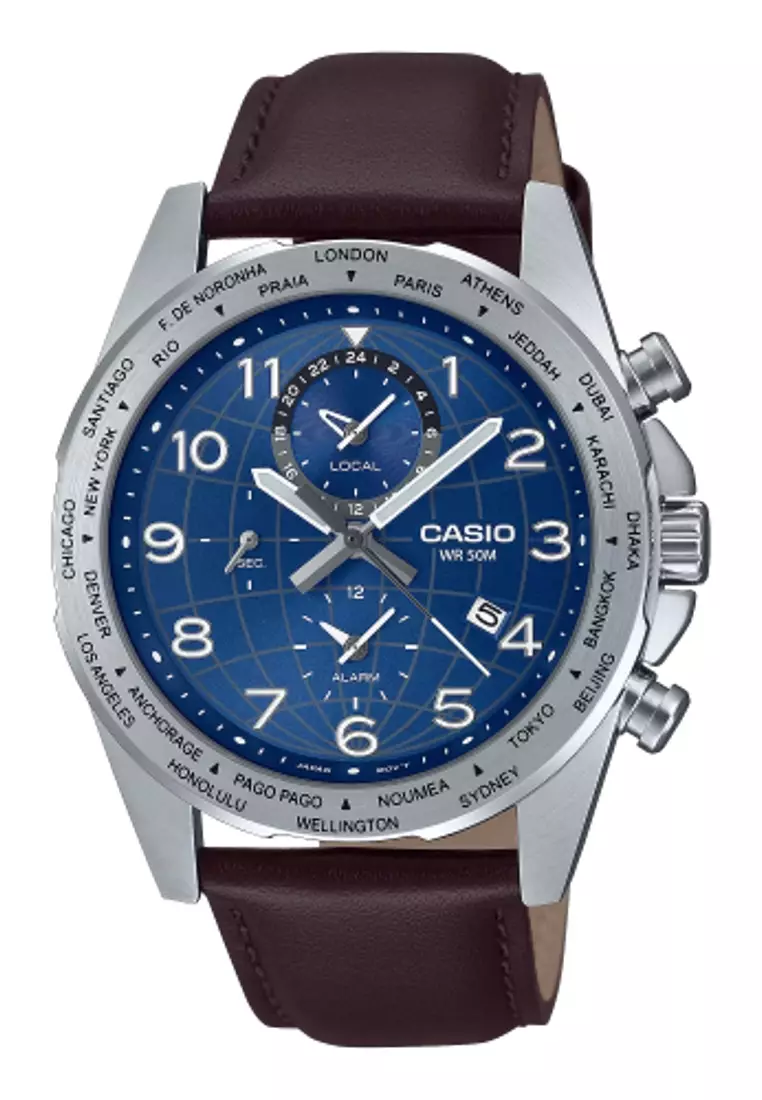 Casio chronograph leather watches new arrivals