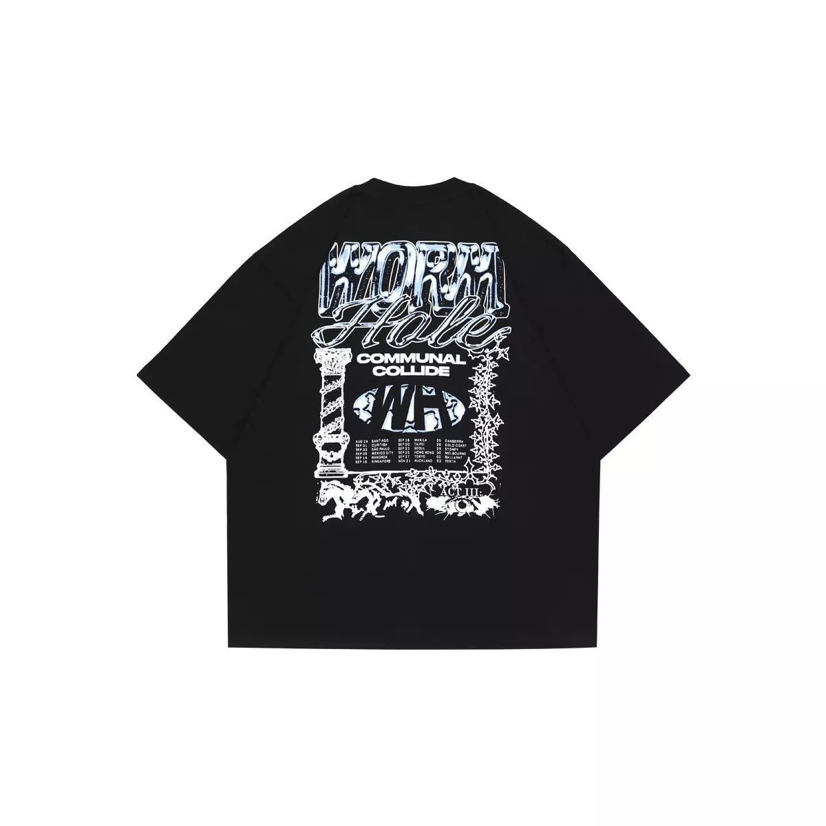 Jual WORMHOLE Wormhole World Tour Short Sleeve Tee Black Original 2025 ...