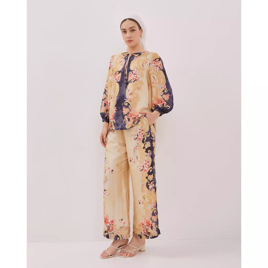 Urban Exchange Tunik Samara Blue - Atasan Wanita Lebaran Motif Prints