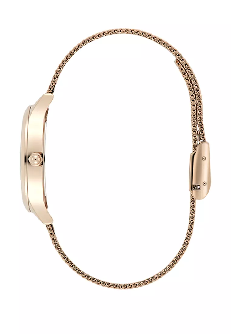 Olivia Burton Signature Sunburst Texture Silver White Sunray Dial with Rose Gold 30mm - 24000213