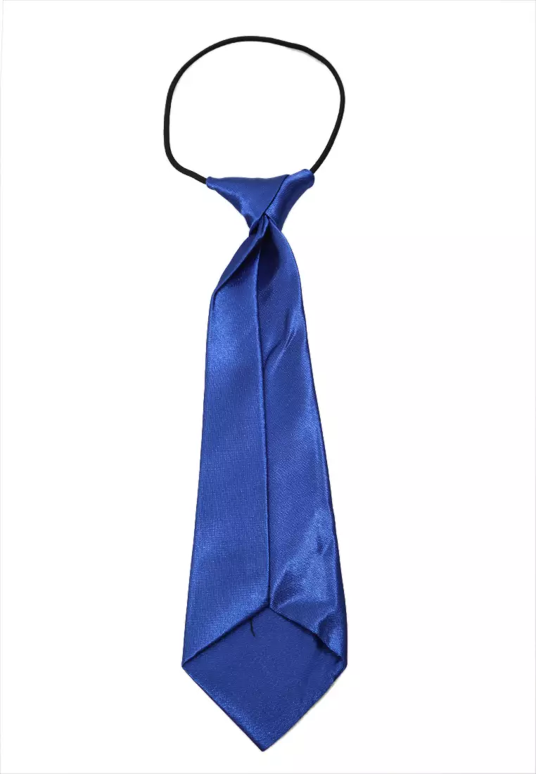 Deborah Aksesoris Fashion Dasi Instan Anak Pria Motif Polos Child Tie Material Satin ORIGINAL - Blue