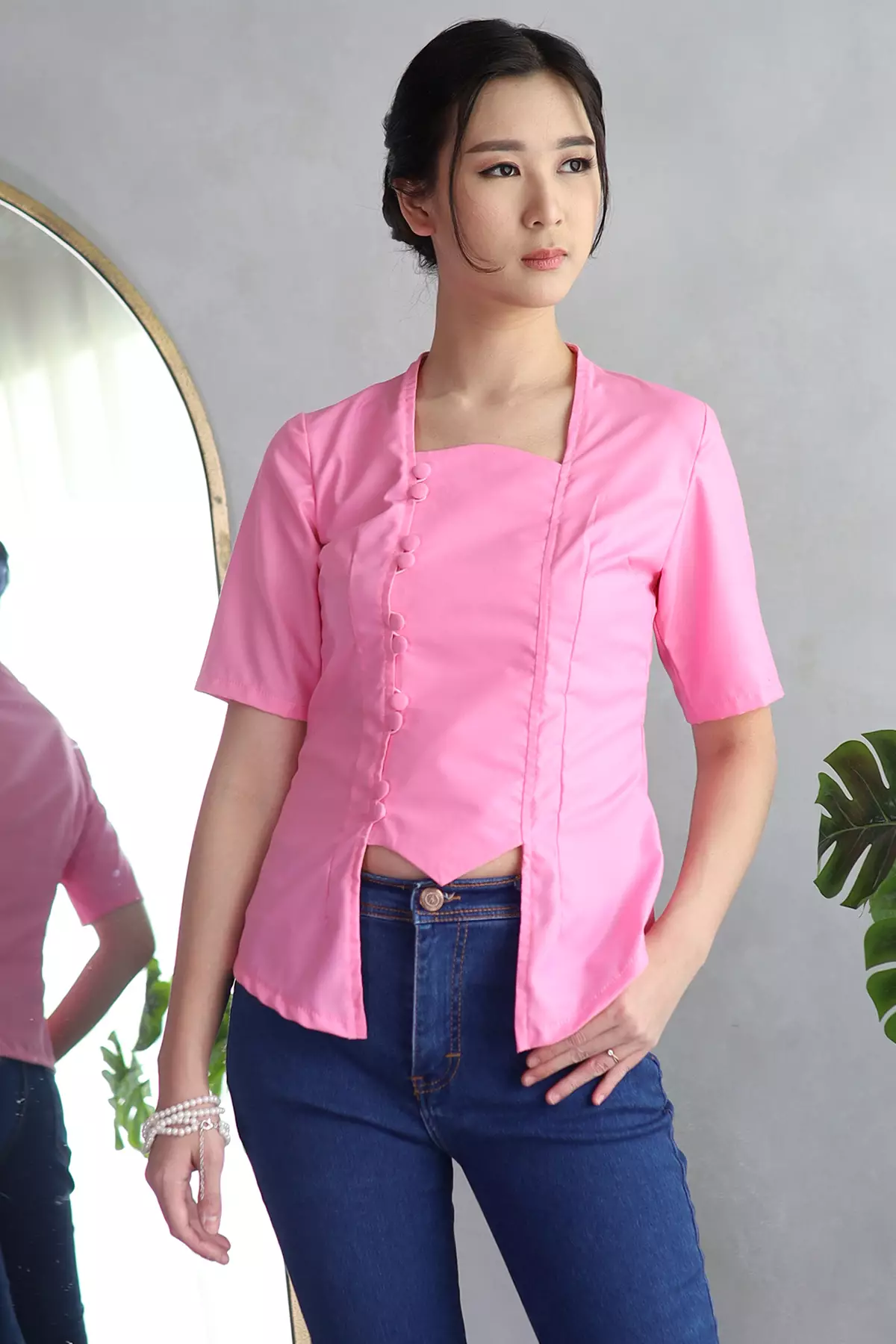 Sinok Plain Pink Kebaya