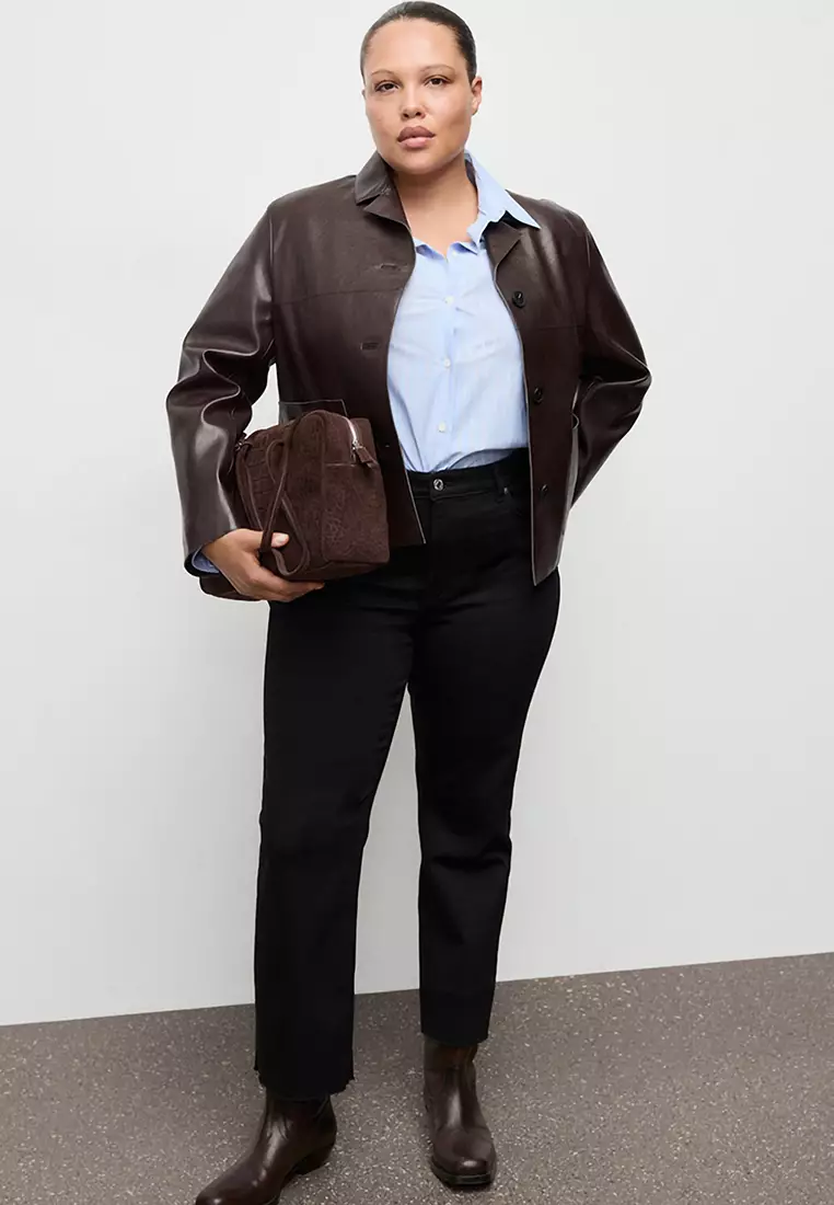 Faux-Leather Jacket With Pockets