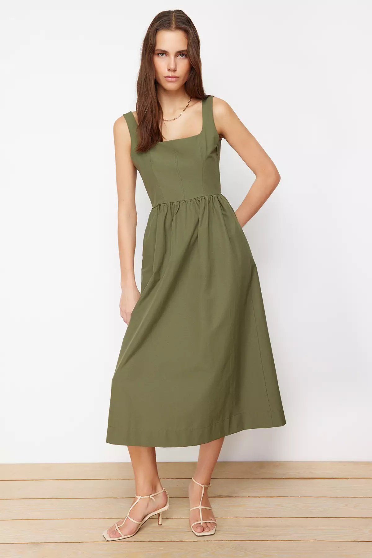 Gathered Midi Dress