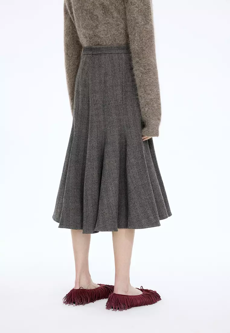 全羊毛S型中長款腰裙