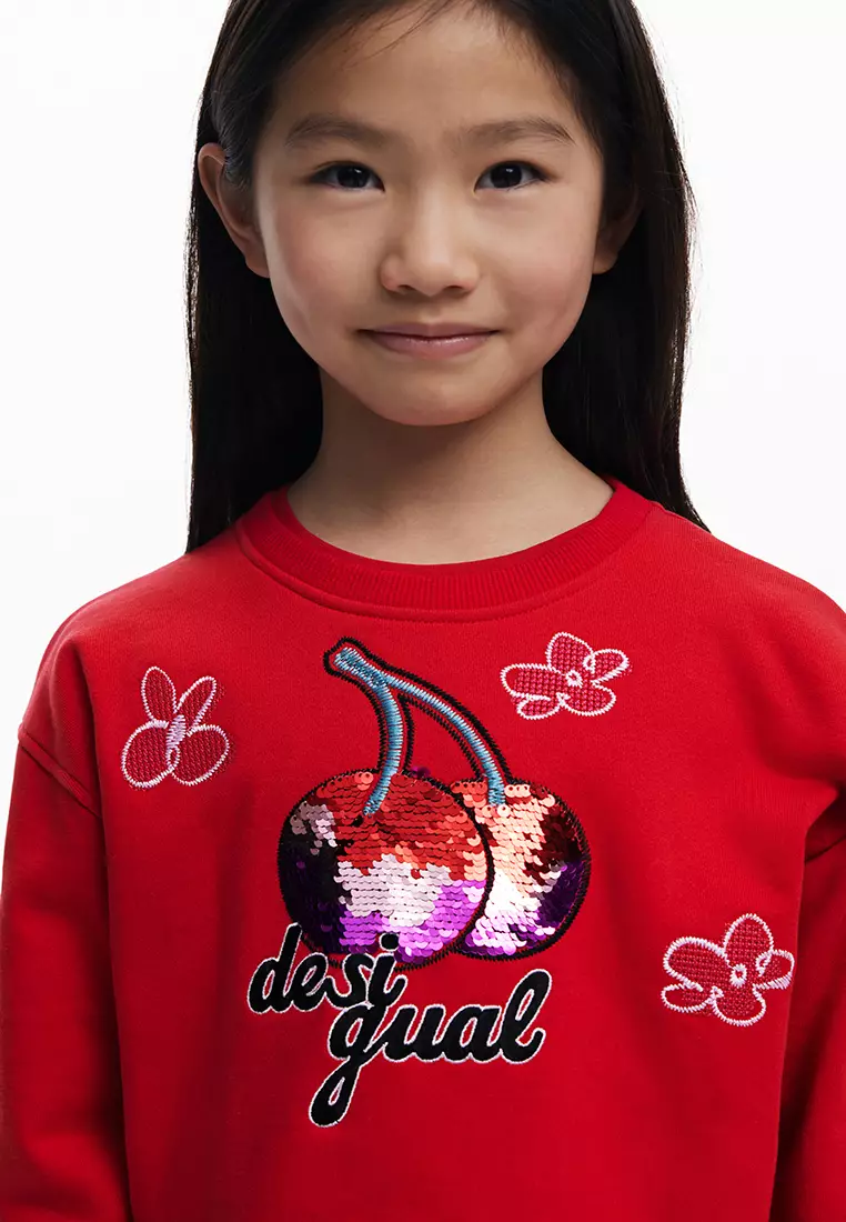 Sequin cherry sweatshirt