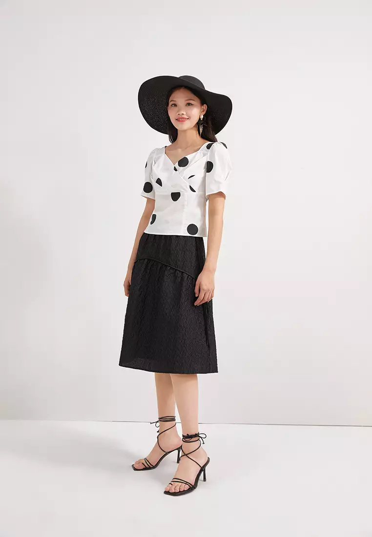 Buy Hopeshow V-Neck Polka Dot Top 2026 Online | ZALORA