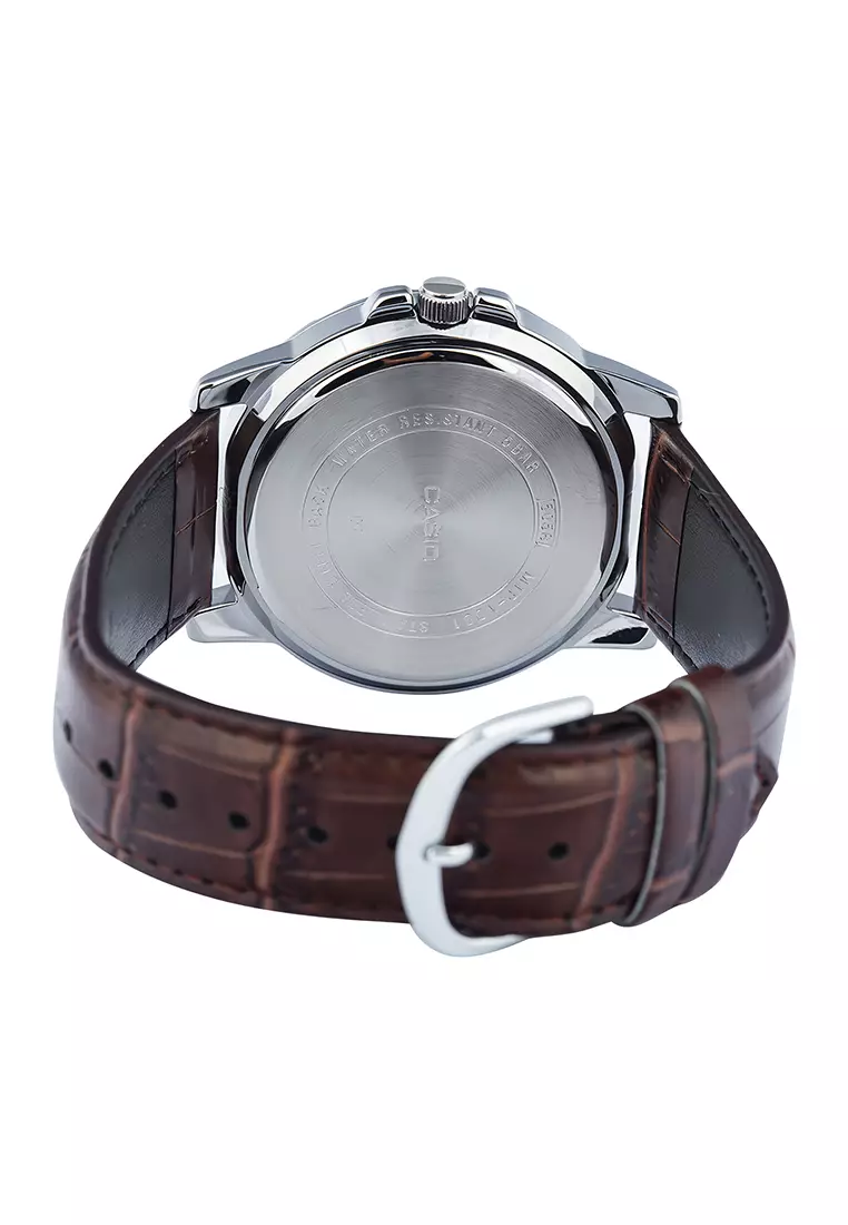 Jam Tangan Analog Pria Casio Standard MTP-VD01L-7CV Brown Leather Strap