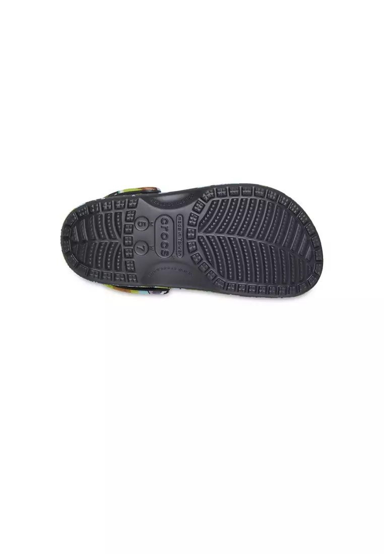 Classic Painted Floral Clog in Black Sand