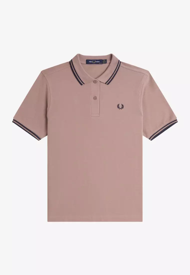 Fred Perry G3600 The Twin Tipped Fred Perry Shirt (Dark Pink / Navy / Navy)
