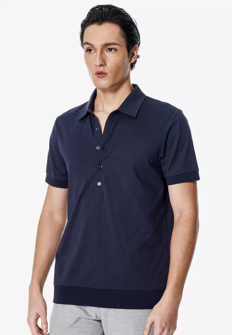 Midnight Blue 9 Buttons POLO Shirt
