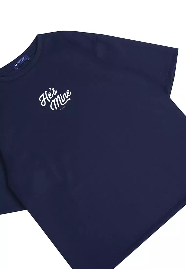 MTU19 kaos couple pasangan oversize bahan tebal scubalux "he's mine" navy