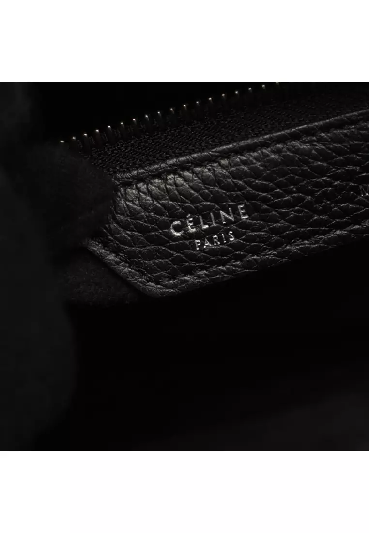 Pre-Loved Celine luggage micro shopper Handbag tote bag leather black