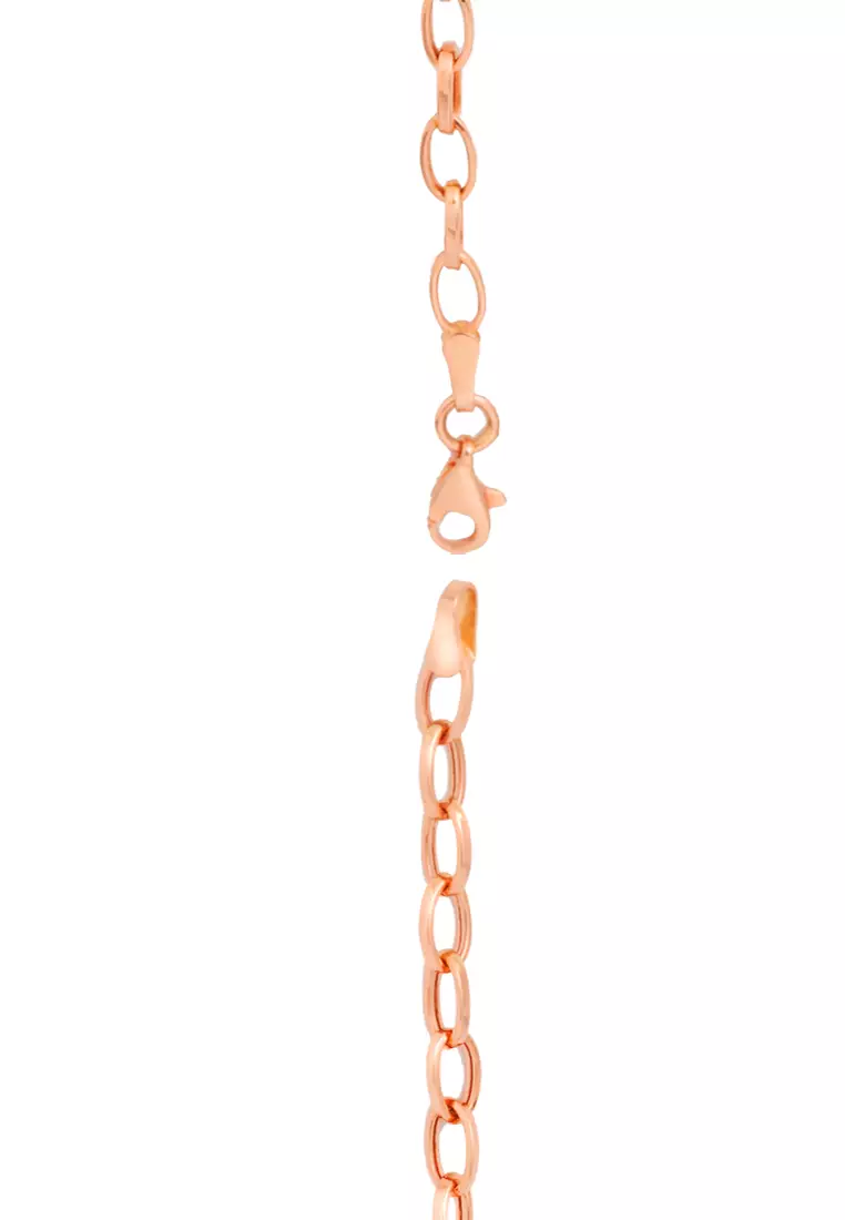 TOMEI Love Chain Necklace, Rose Gold 585