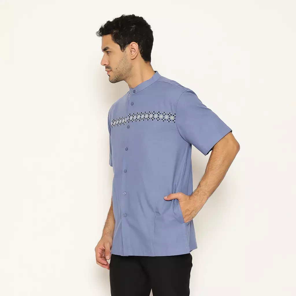 AMK Baju Koko Pria Lengan Pendek KK TAREEQ S/S Medium Blue