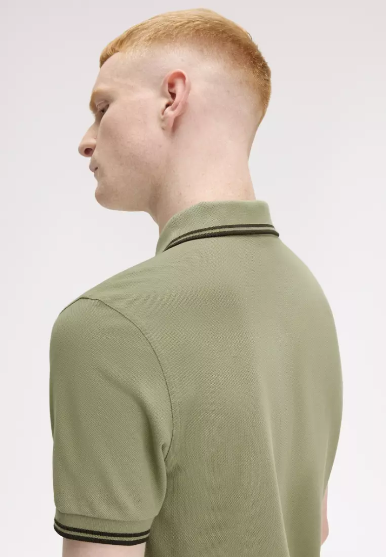 Fred Perry M3600 Twin Tipped Fred Perry Shirt (Olive Mint / Night Green / Night Green)