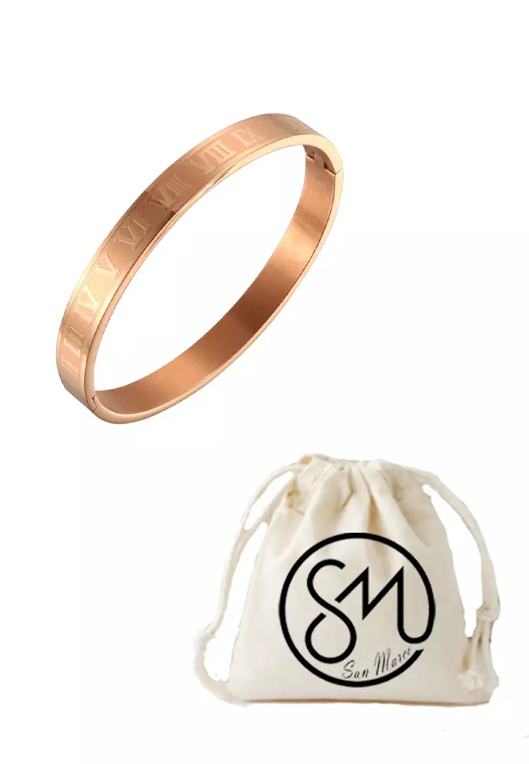 Aksesoris Gelang Pria Roman Bracelet Rose Gold