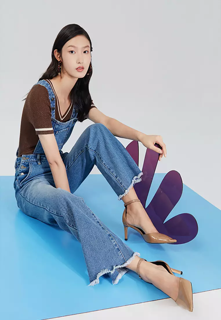 One-Piece Denim Pants with Suspenders