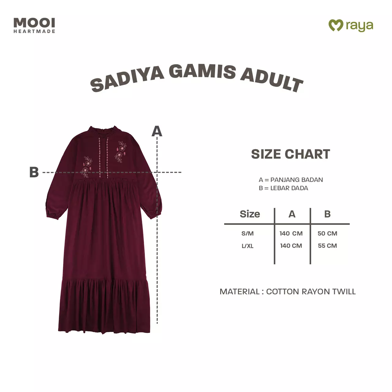 Mooi Dress Dewasa Raya Collection Sadiya Gamis Adult Basic Series 2026 - Deep Navy