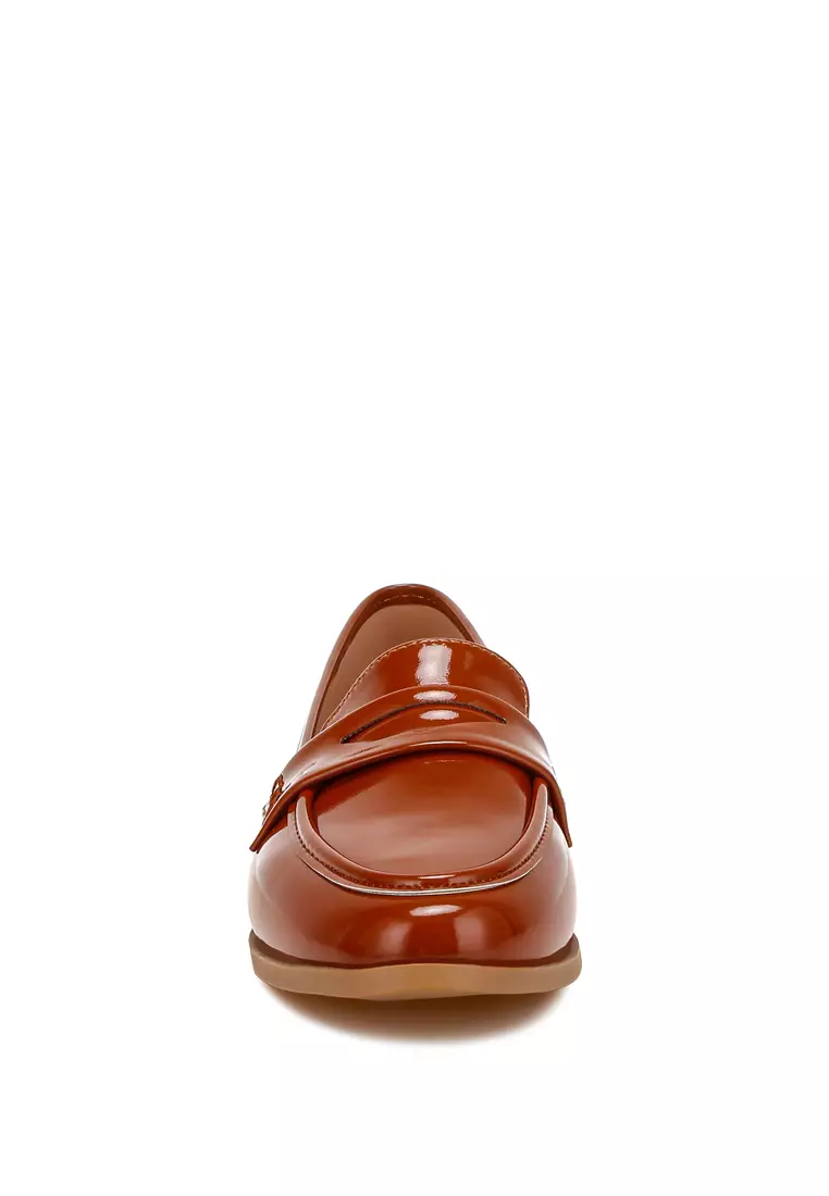 Sepatu Loafer Detail Tali Penny Warna Coklat