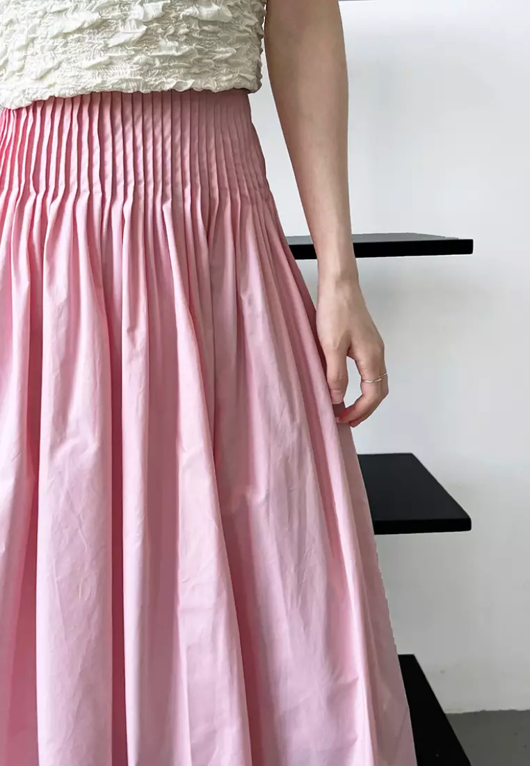 Elegant high waist pleated skirt K061708PI