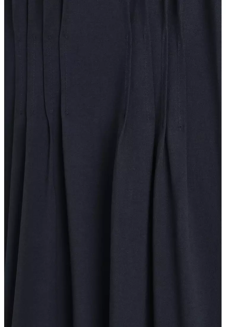 PINTUCKED COTTON MIDI DRESS