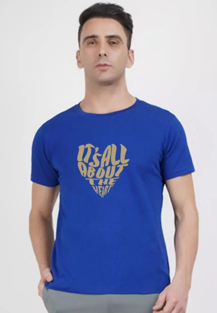 Royal blue store graphic tees