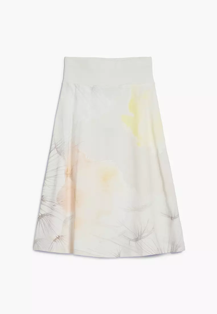 Midi skirt with elastic waistband