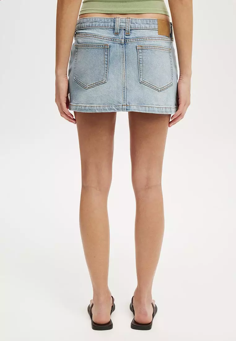 Micro Low Denim Skirt