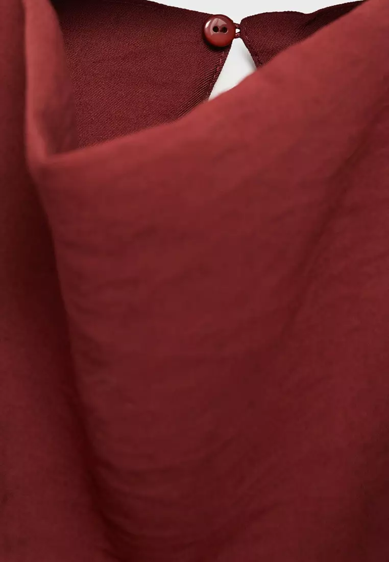 Blouse With Draped Neck And Belt