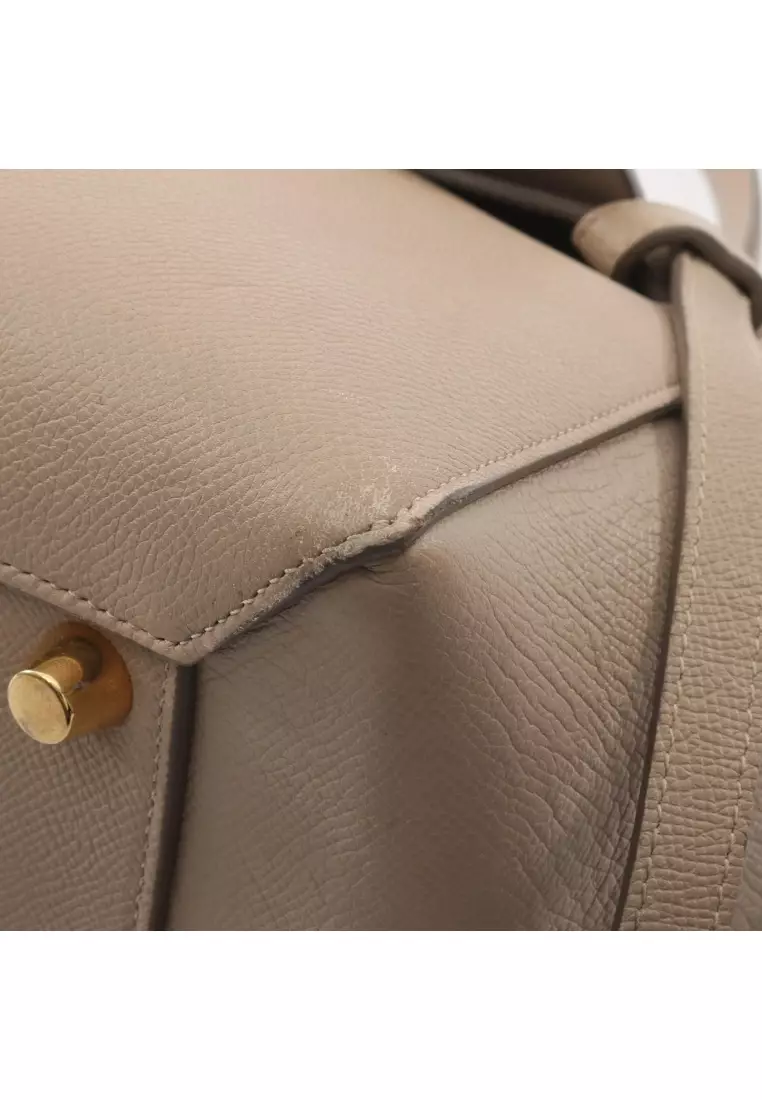 Pre-Loved Celine BELT BAG MINI belt bag mini Handbag leather beige 2WAY