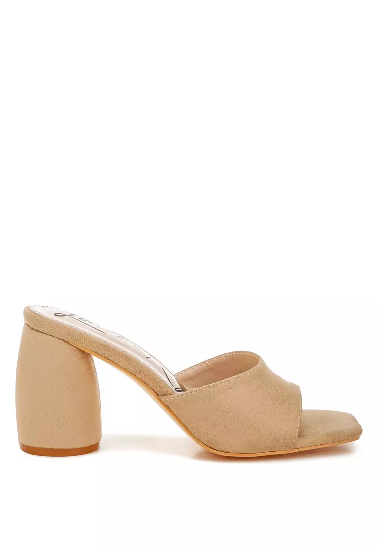 Discount on London Rag  shoes - SKU: Round Heel Micro Suede Sandals in Beige