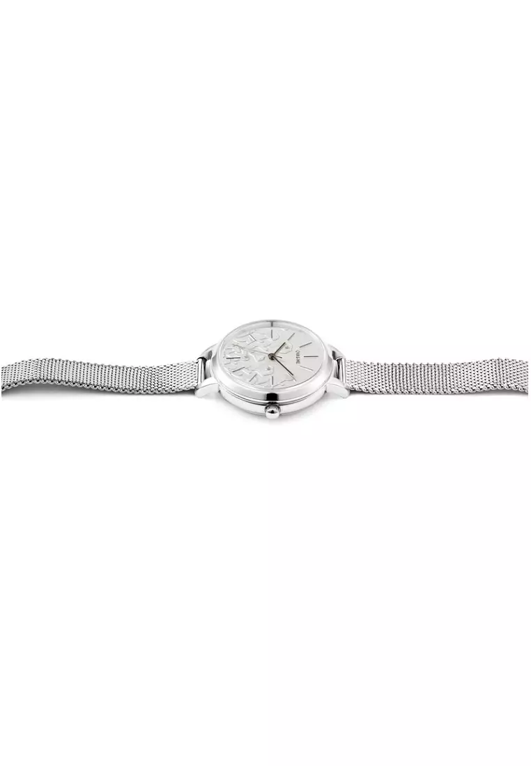 [Sustainable Watch] Oui & Me Petite Fleurette 32mm Silver Stainless Steel Women's Quartz Watch ME010127