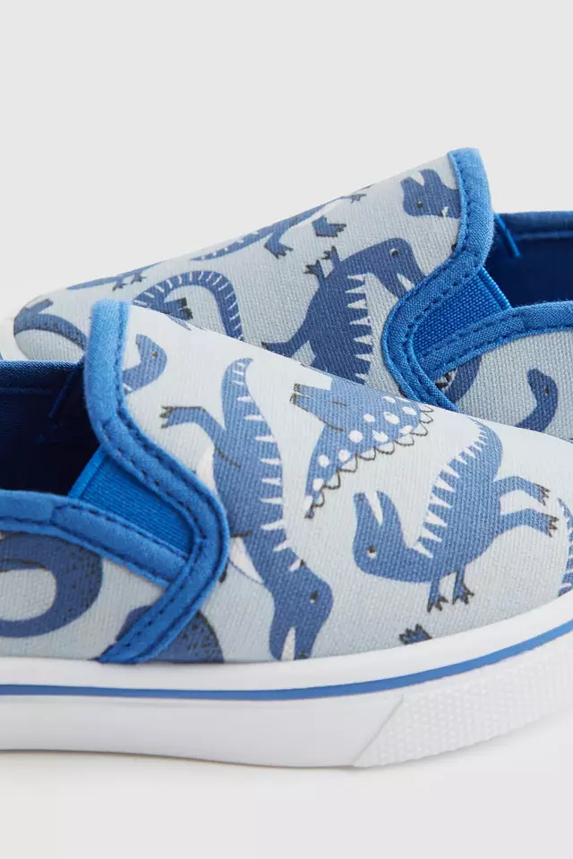 Mothercare Dinosaur Slip-On Trainers - Sepatu Anak Laki-laki (Biru)