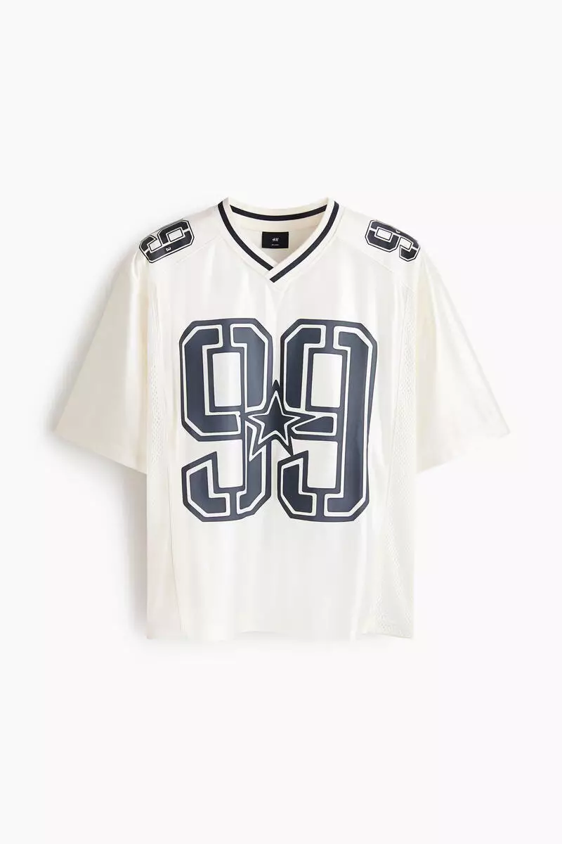 Loose Fit Printed mesh T‑shirt