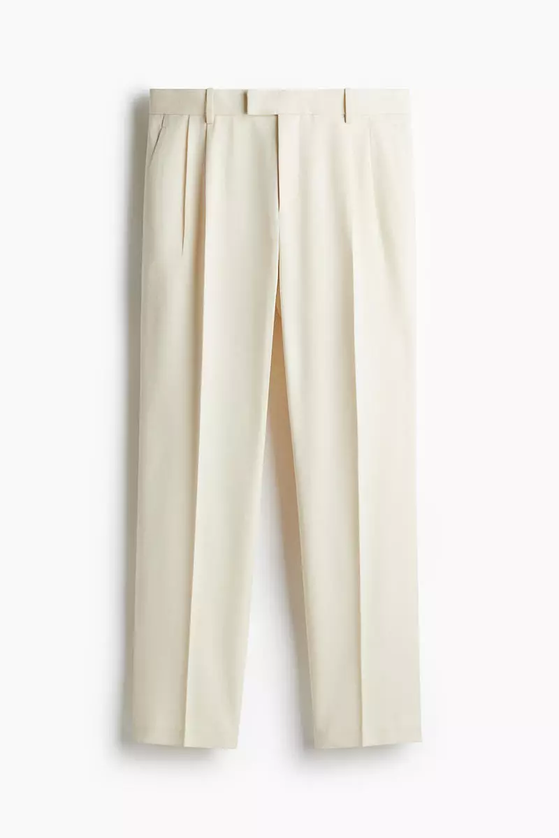 Regular Fit Tailored linen-blend trousers