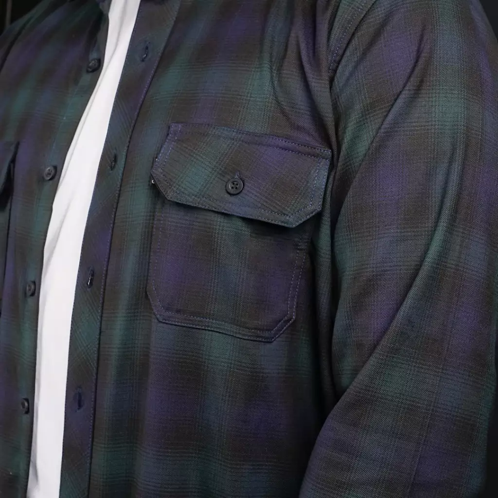 Gloaming Kemeja Flanel Veterano Unisex Panjang Glamora