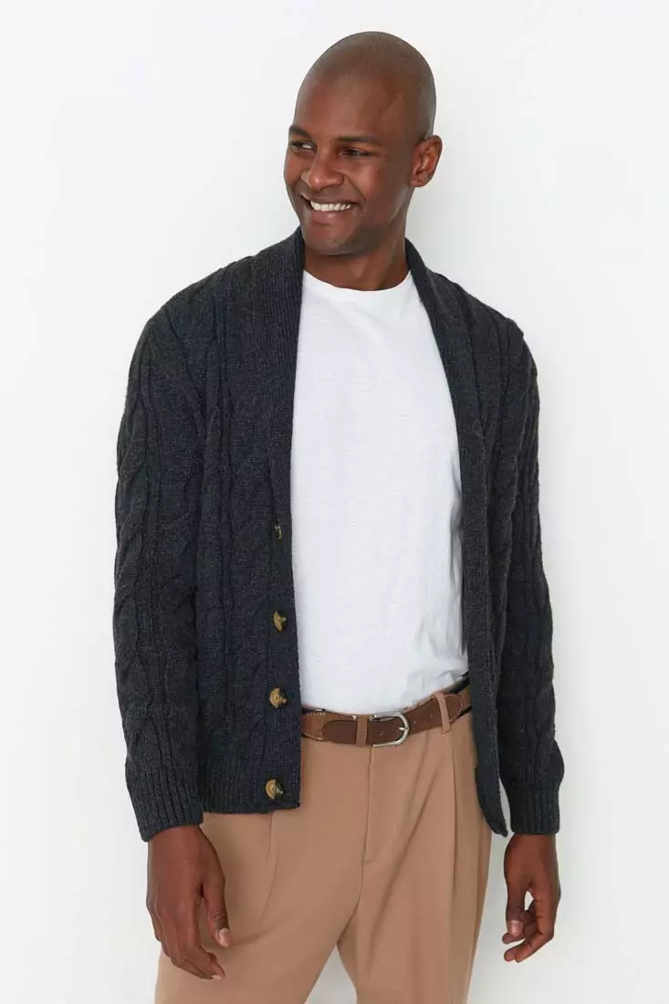 Mens slim cardigan sale