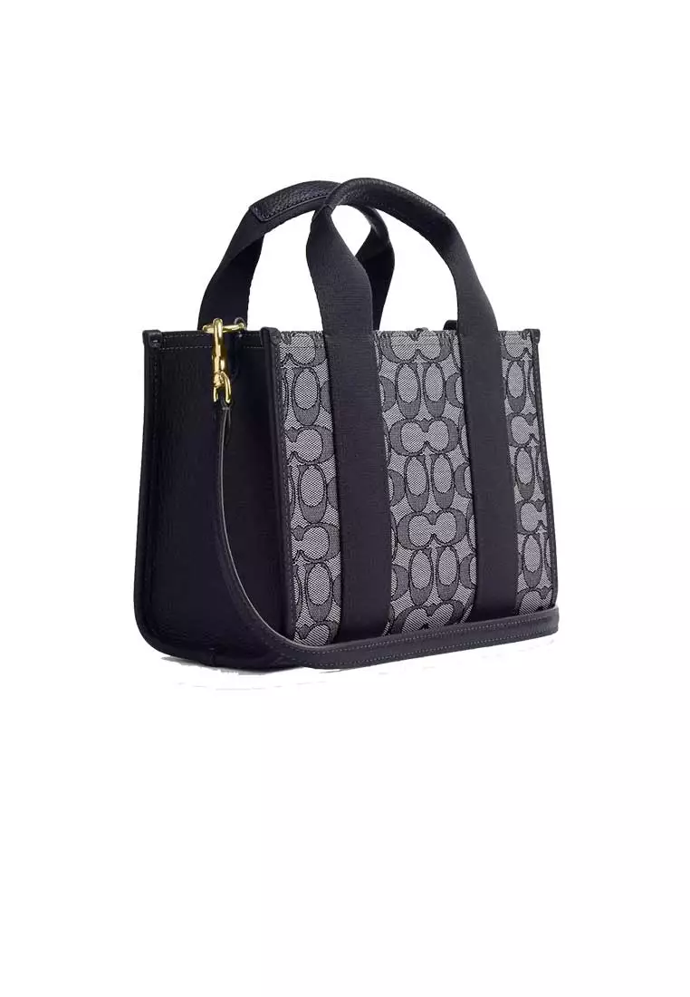 Smith Tote Bag 24 In Signature Jacquard Navy/Midnight Navy CAR78