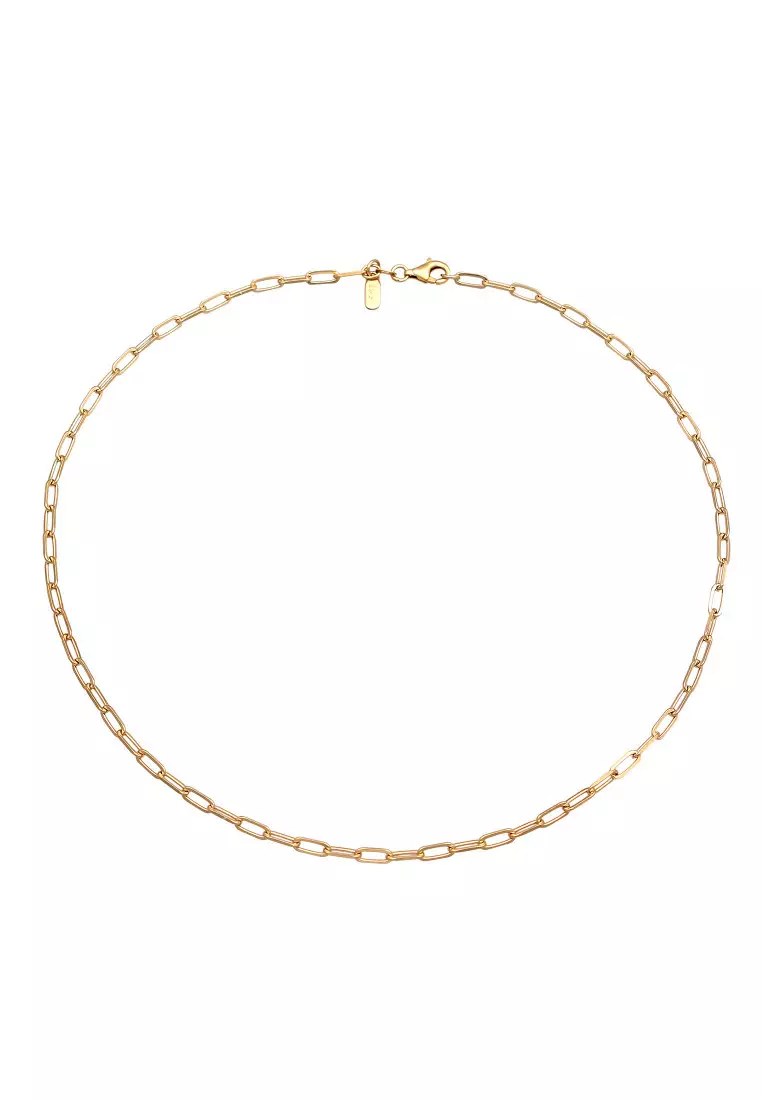 Kalung Perhiasan Perak 925 Wanita Link Chain Gold Plated